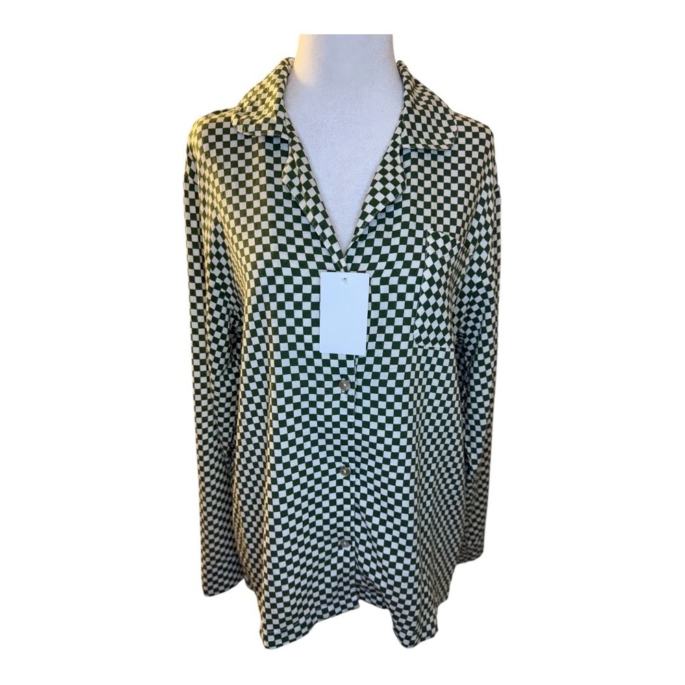 Green Checkered Button Down Shirt